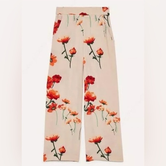 Aritzia Wilfred Goji Floral Faun Pants in Denude - Wide Leg Crop - Picture 5 of 13